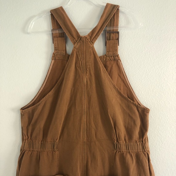 SOLD ✨FREE PEOPLE Hunter Khaki Overdye Brown Denim Overalls SOLD OUT (XS) - Picture 9 of 11